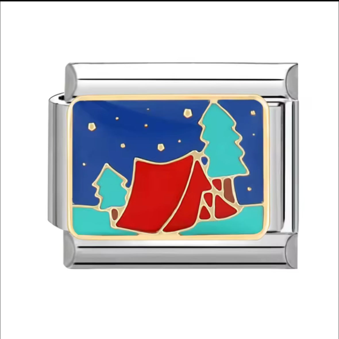 Camping Tent Silver Charm