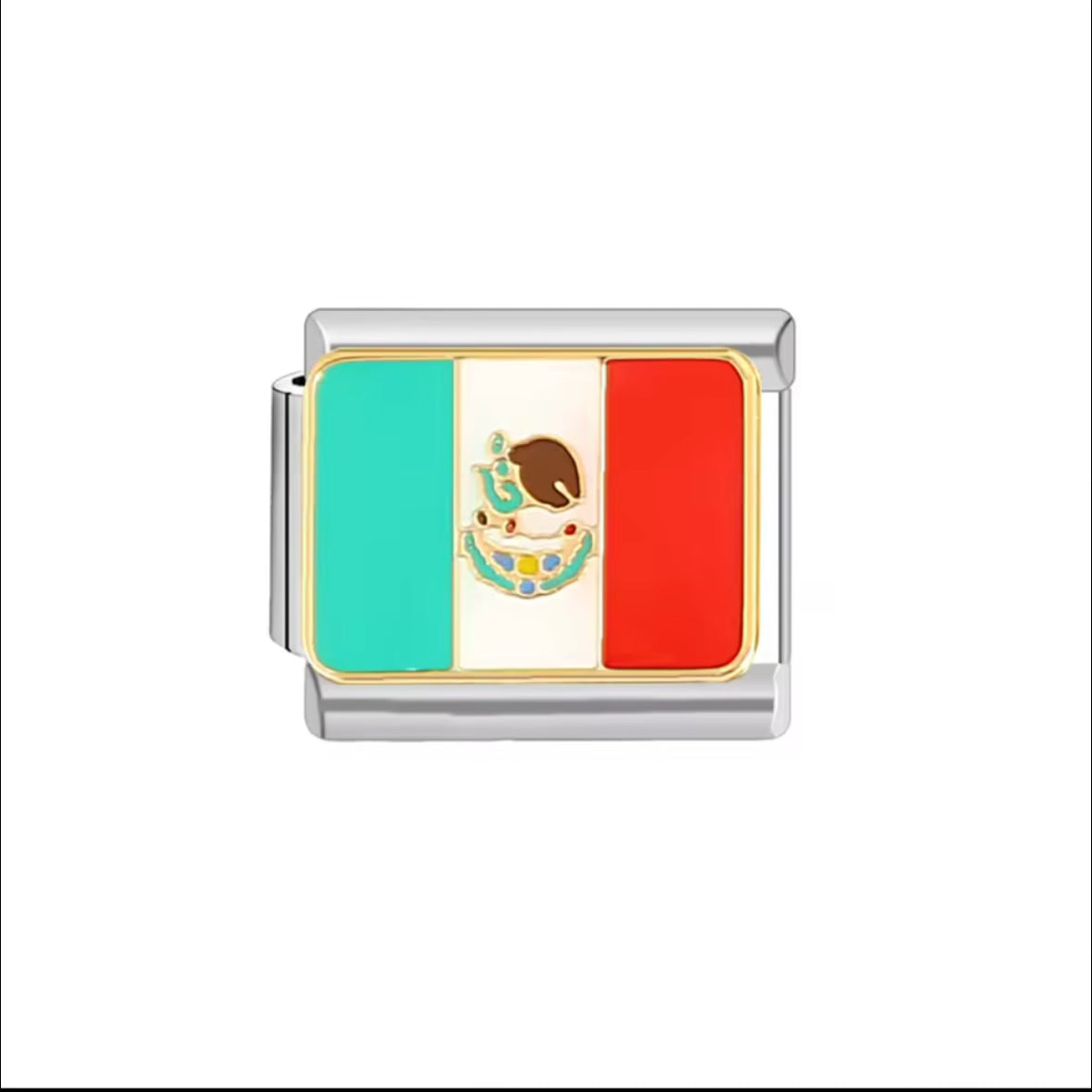 Mexico Flag Silver Charm
