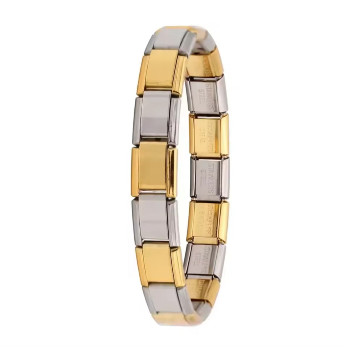 Gold-Silver Alternating Charm Bracelet