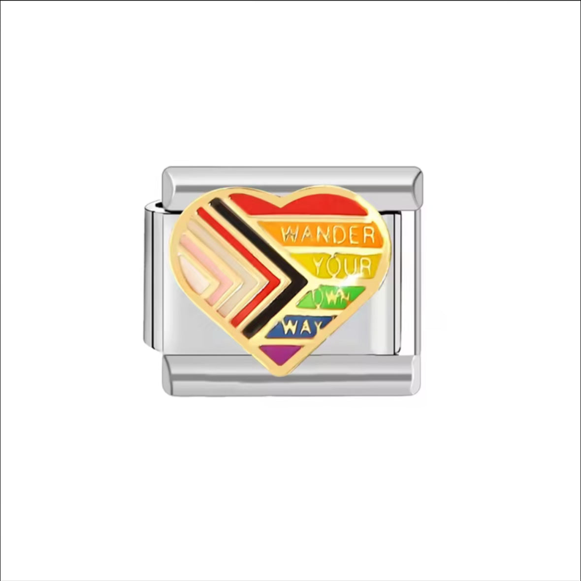 Pride Month Heart Silver Charm