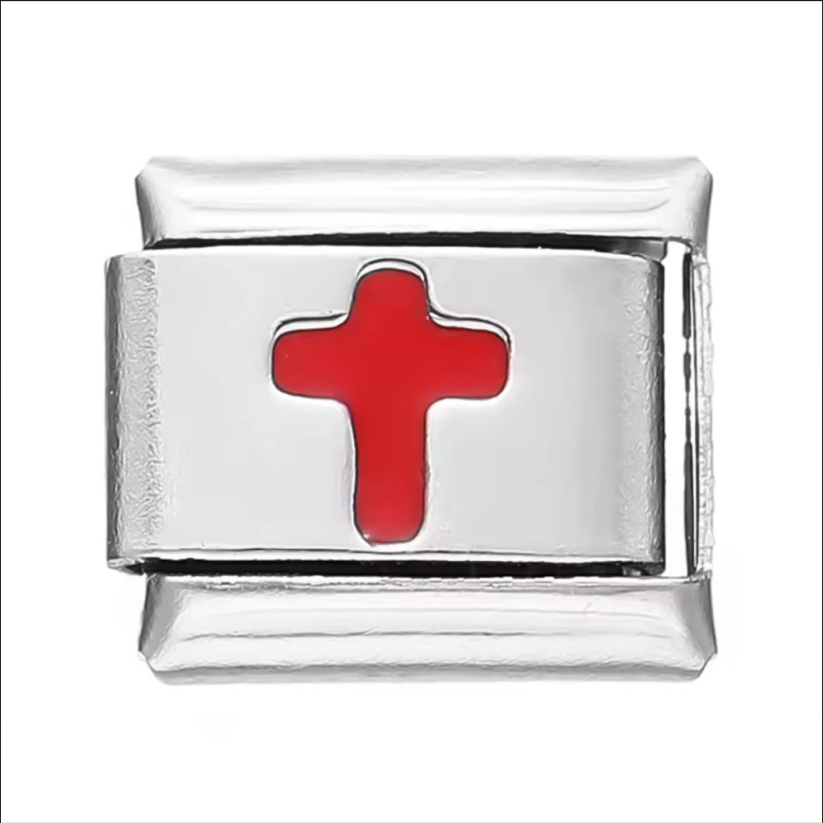 Red Cross Silver Charm