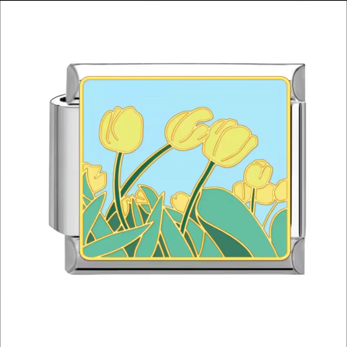 Flowers Silver Charm 5