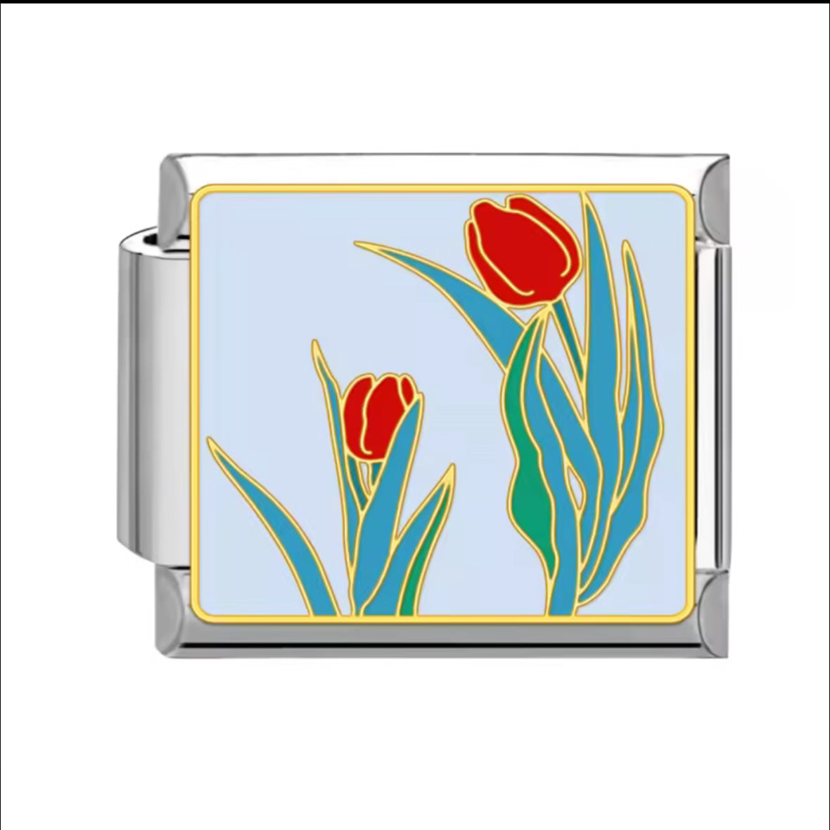 Flowers Silver Charm 4