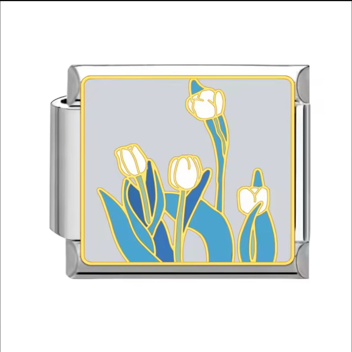 Flowers Silver Charm