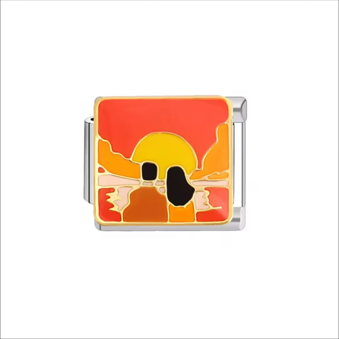 Sunset Couple Silver Charm