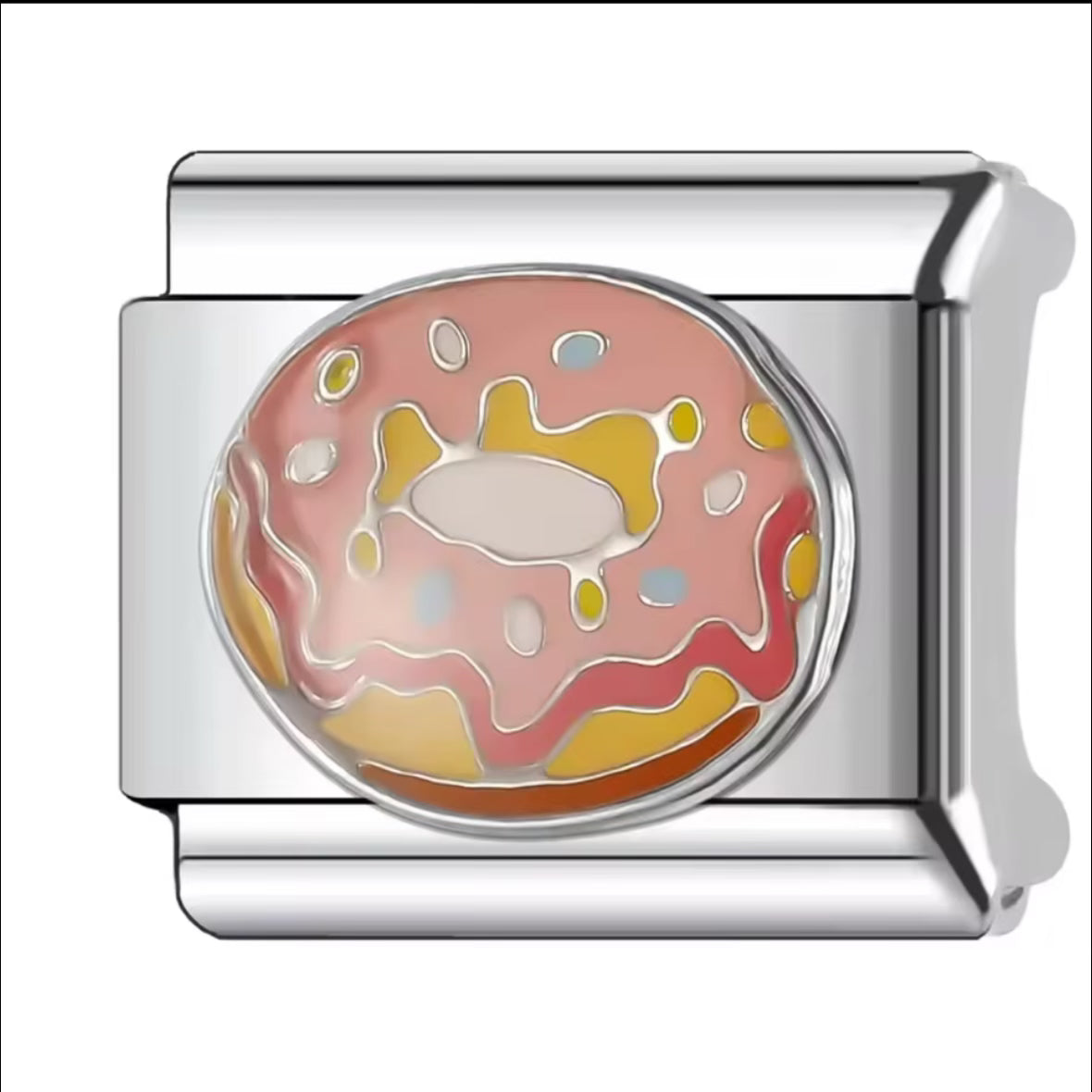 Donut Silver Charm
