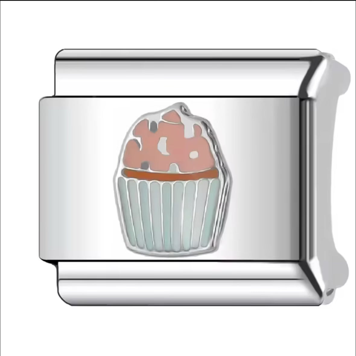 Cupcake Silver Charm