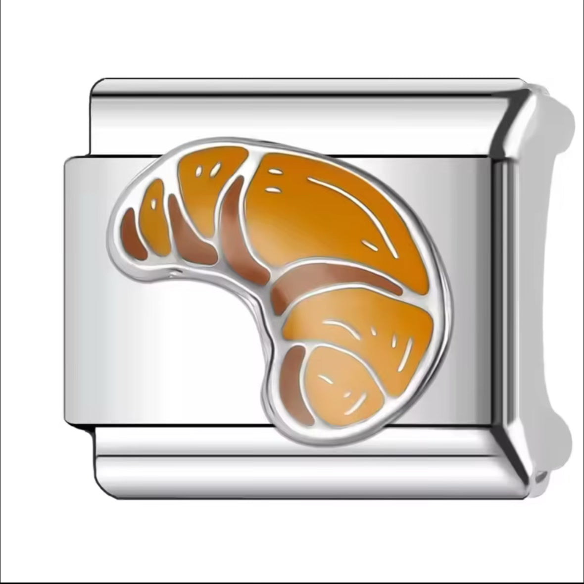 Croissant Silver Charm